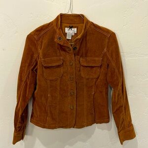 Brown corduroy, short fitted jacket